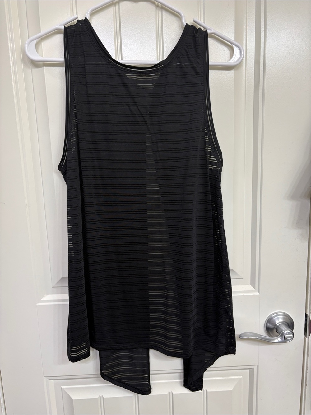 lululemon athletica Black‎ Sheer Striped Tank Top